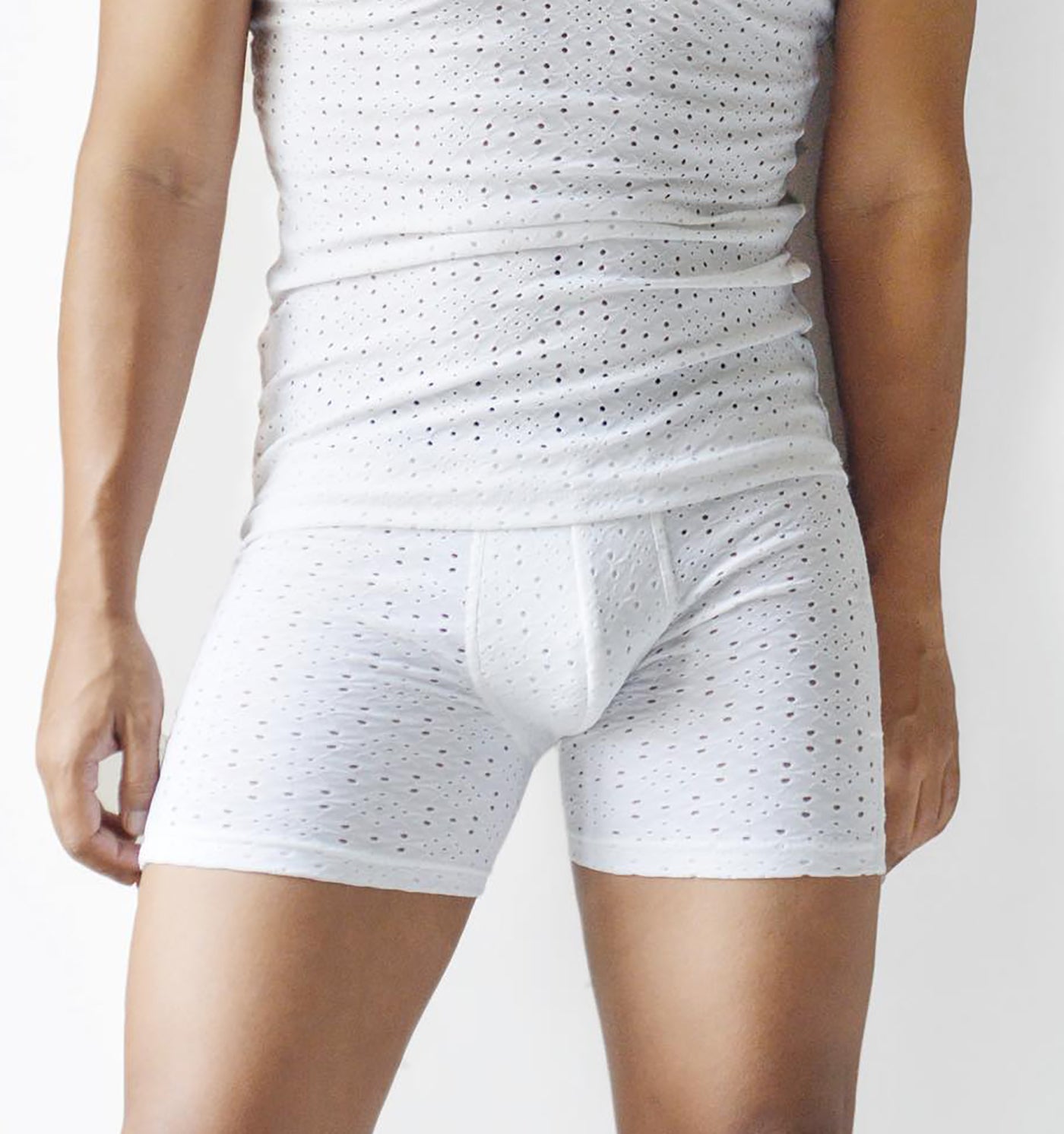 SPORTY WHITE BOXER BRIEF