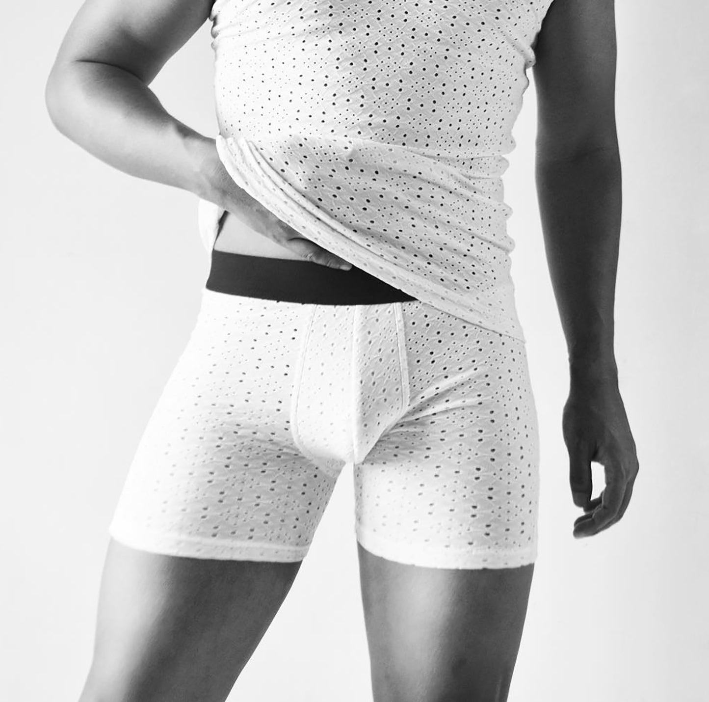 SPORTY WHITE BOXER BRIEF