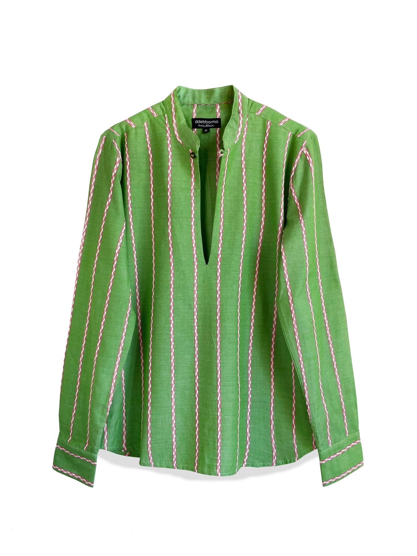 MOSS GREEN STRIPE KURTA SHIRT