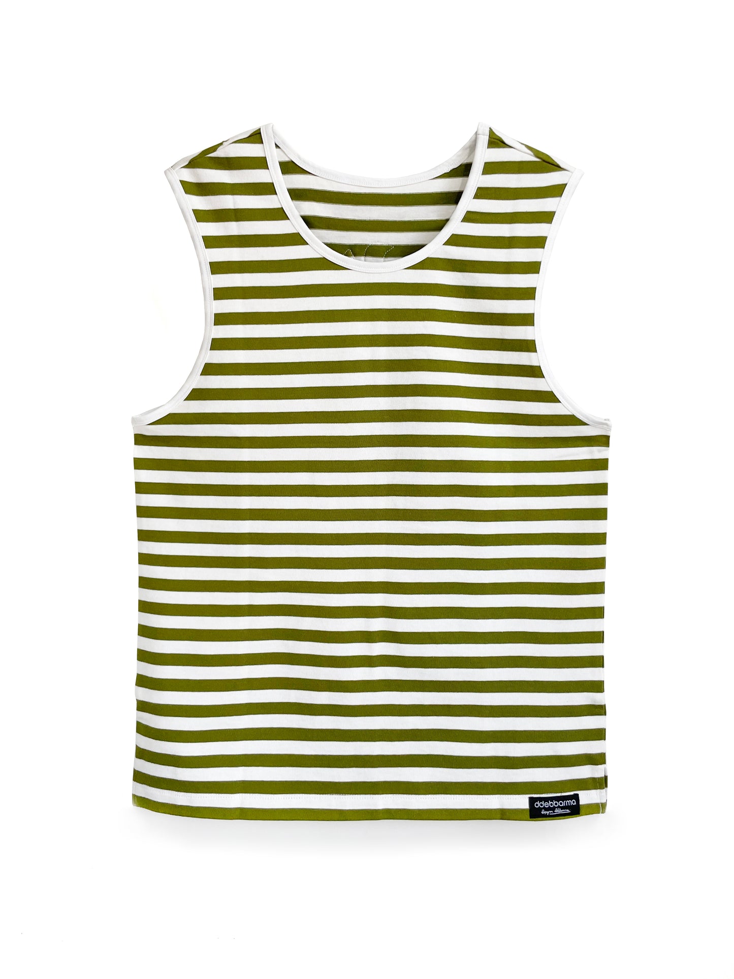 OLIVE STRIPE SUN MUSCLE TEE