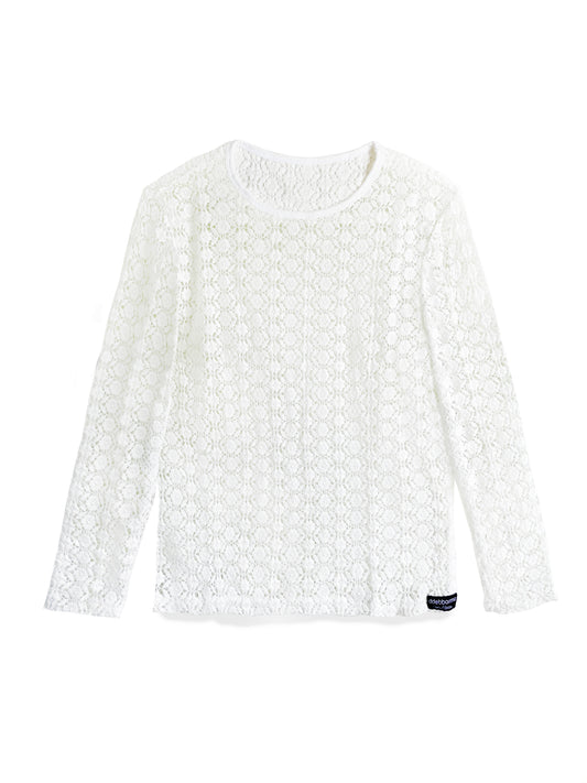 WHITE FLORA LACE TOP